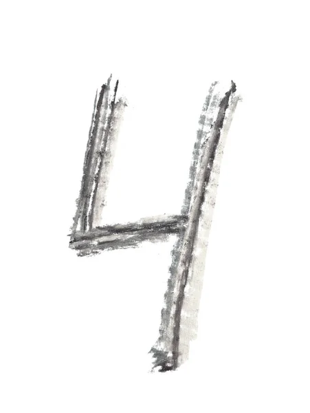 Tažené číslo symbol ruky, samostatný — Stock fotografie