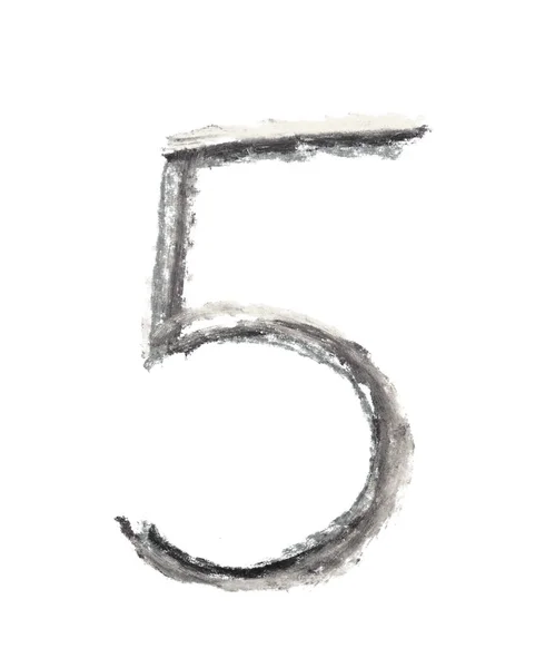Ręcznie rysowane numer symbol na białym tle — Zdjęcie stockowe