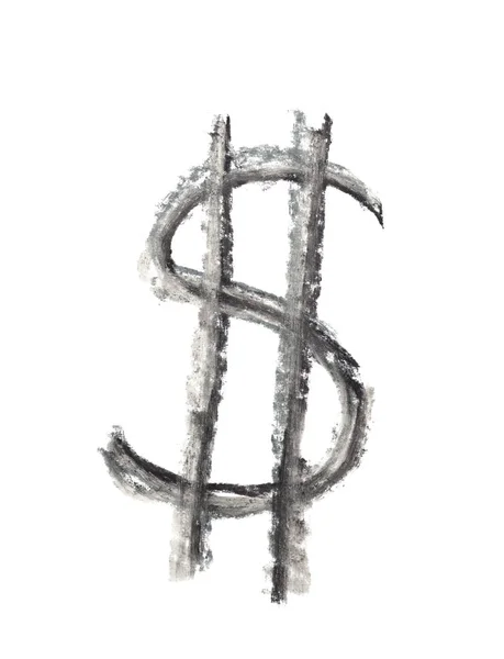 分離された手描きの通貨記号 — ストック写真