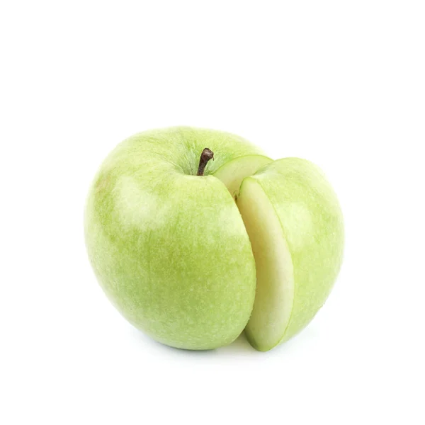 Manzana en rodajas verdes aislada — Foto de Stock