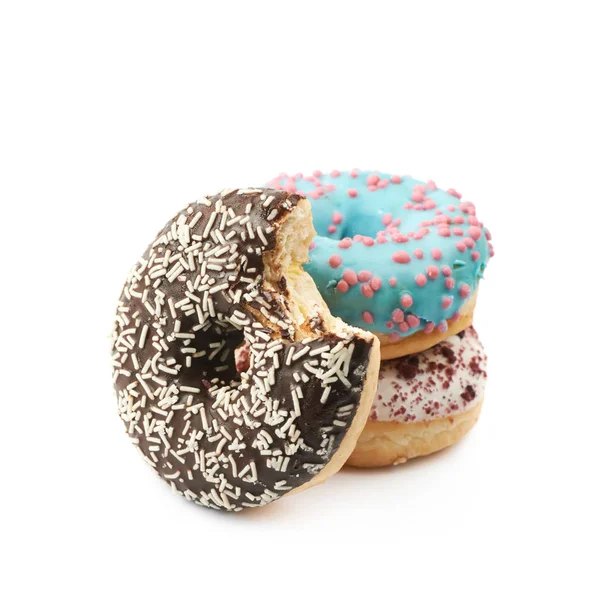 Kleurrijke geglazuurde donuts geïsoleerd — Stockfoto