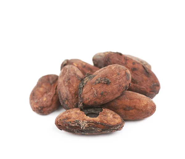 Montón de granos de cacao aislados — Foto de Stock