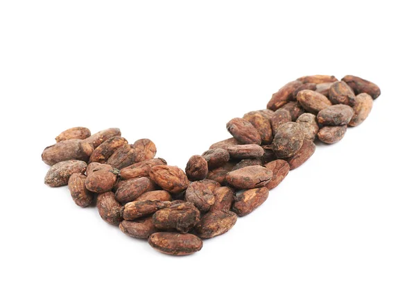 Signo de garrapata de granos de cacao aislados — Foto de Stock