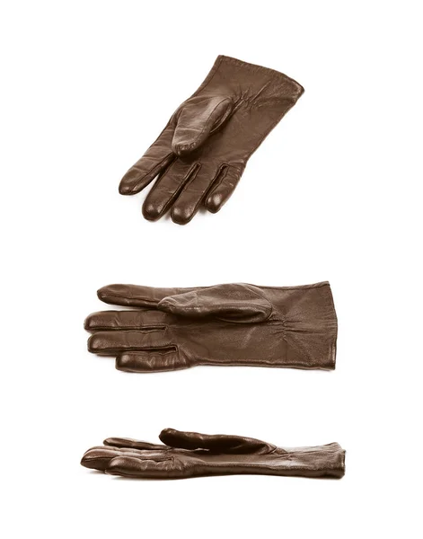 Guante de cuero marrón Sinlge aislado — Foto de Stock