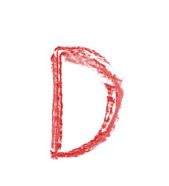 Tek elle çizilmiş mektup izole