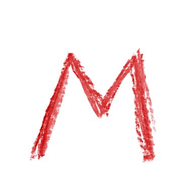 Tek elle çizilmiş mektup izole