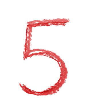 İzole el çizilmiş sayı simgesi