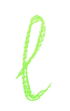 Tek elle çizilmiş mektup izole