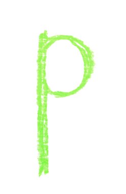 Tek elle çizilmiş mektup izole