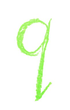 Tek elle çizilmiş mektup izole