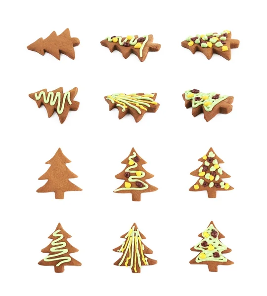 Christmas tree shaped cookie isolated — Stock Photo, Image
