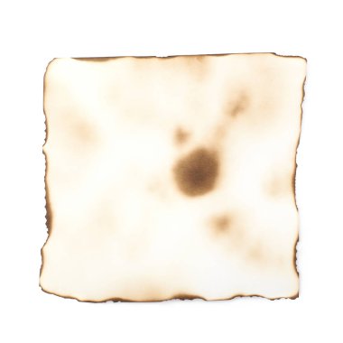 İzole yanmış kağıt levha