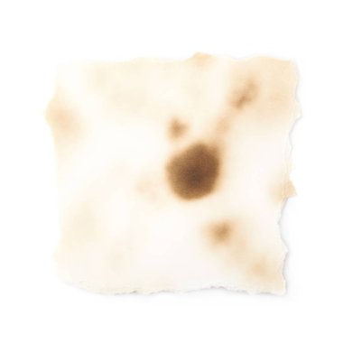 İzole yanmış kağıt levha