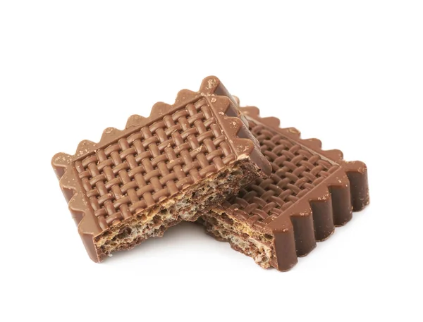 Gofres cubiertos de chocolate aislados — Foto de Stock