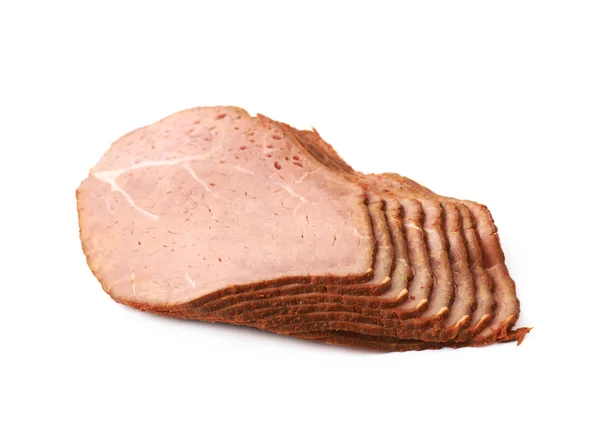 Viande de jambon fumé tranchée isolée — Photo