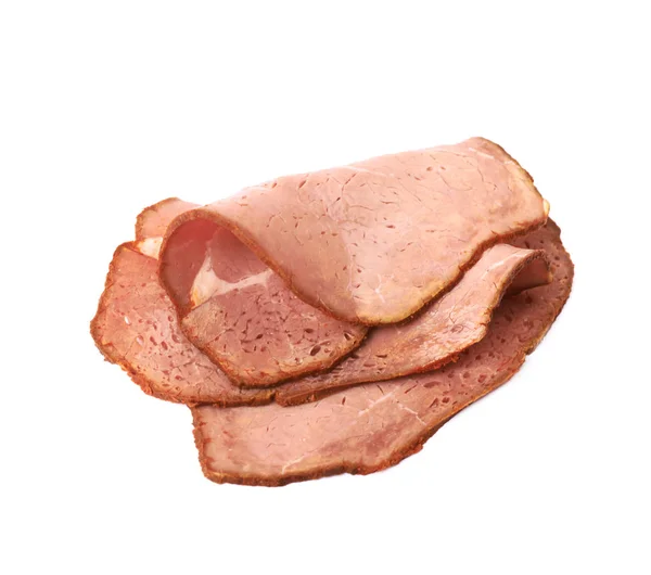 Viande de jambon fumé tranchée isolée — Photo