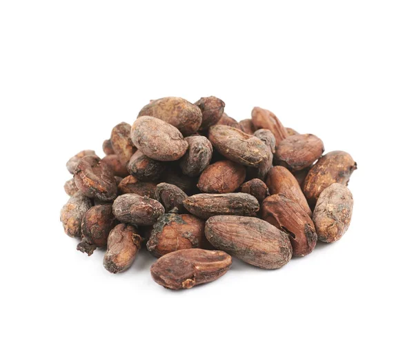 Hromadu kakaových bobů, samostatný — Stock fotografie