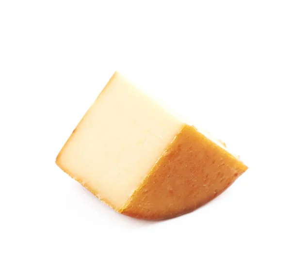 Plátek sýra, samostatný — Stock fotografie