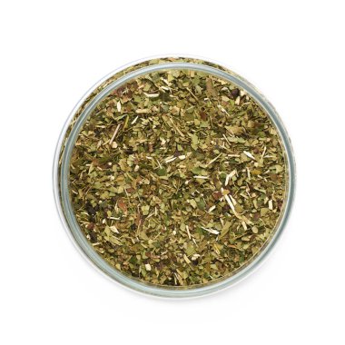 Mate çay yaprakları bir kavanoz içinde