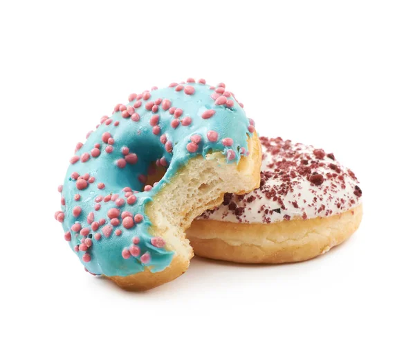 Bunt glasierte Donuts isoliert — Stockfoto