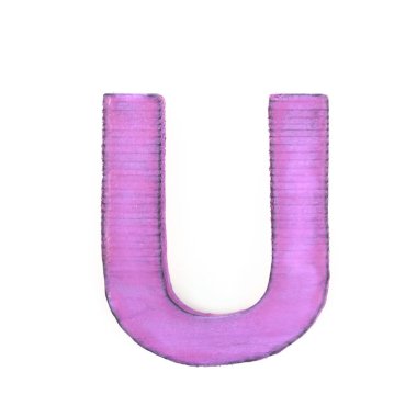 Tek Boyutlanmış ahşap harf izole