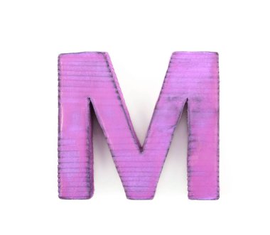 Tek Boyutlanmış ahşap harf izole