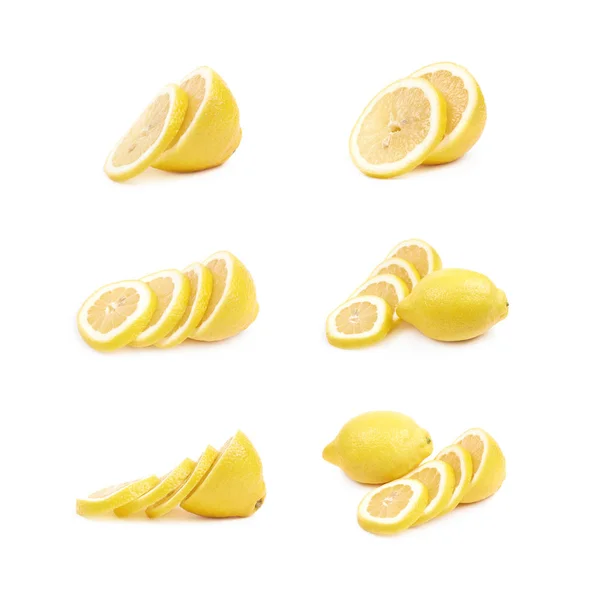 Нарізані лимонні фрукти ізольовані — стокове фото