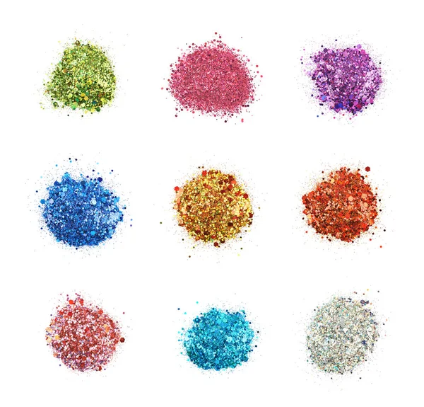 Mucchio di paillettes colorate isolato — Foto Stock