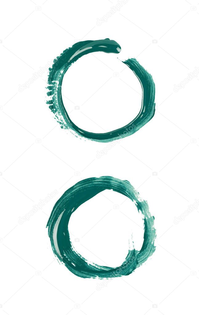 Circle made with a paint stroke isolated