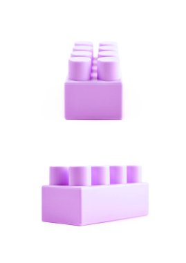 İzole tek oyuncak inşaat bloğu