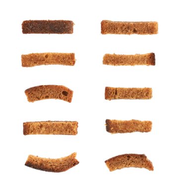 İzole tek ekmek kızarmış ekmek parçaları