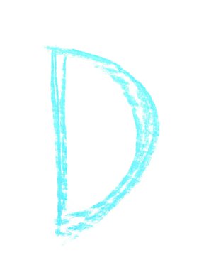 Tek elle çizilmiş mektup izole