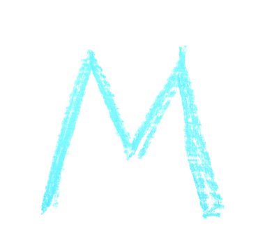 Tek elle çizilmiş mektup izole