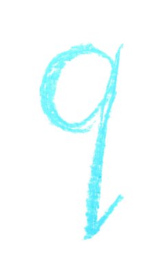 Tek elle çizilmiş mektup izole