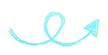 Elle çizilmiş ok sembolü izole