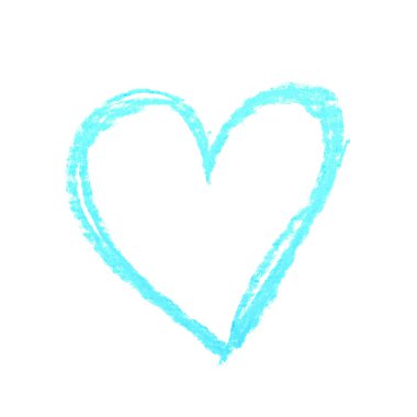 Elle çizilmiş kalp şekli izole