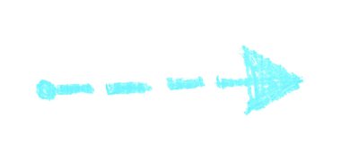 Elle çizilmiş ok sembolü izole