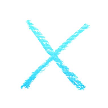 Elle çizilmiş X işareti izole