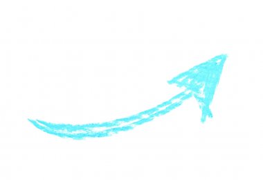 Elle çizilmiş ok sembolü izole