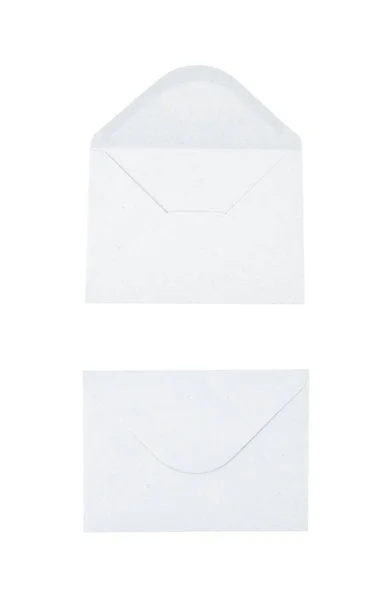 Envelope de papel branco isolado — Fotografia de Stock