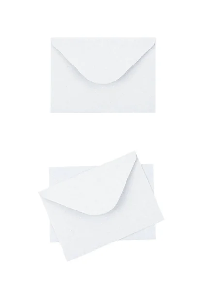 Envelope de papel branco isolado — Fotografia de Stock