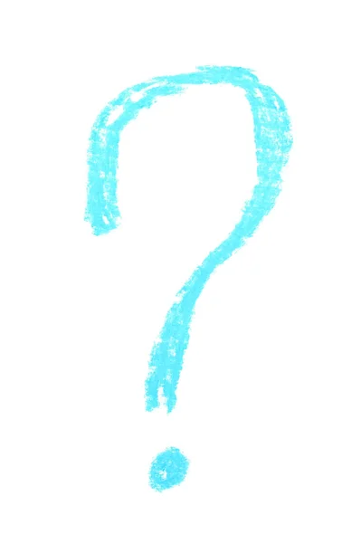 Ręcznie rysowane znak zapytania symbol na białym tle — Zdjęcie stockowe