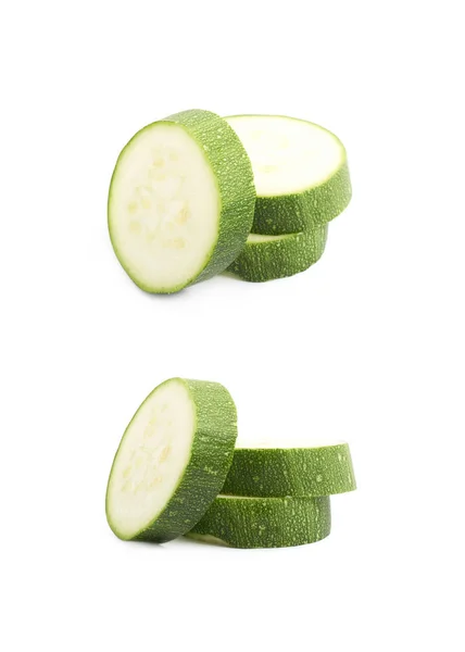 Högen av grön zucchini skivor — Stockfoto