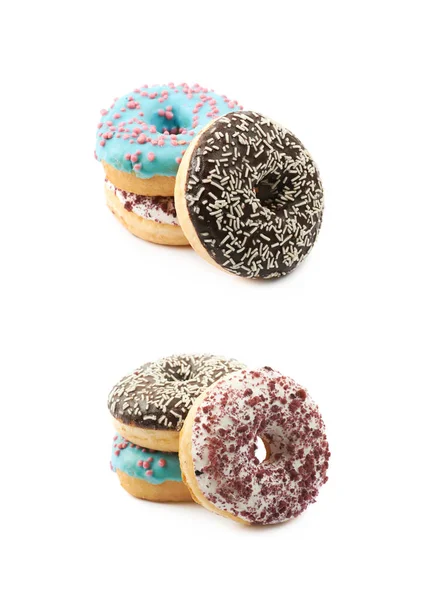 Stack med glaserade donuts isolerade — Stockfoto