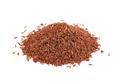 İzole kırmızı pirinç yığını