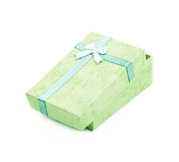 Κουτί δώρου με φιόγκο σε απομονωμένες — Φωτογραφία Αρχείου