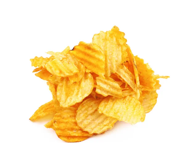 Fűszeres burgonya chips elszigetelt halom — Stock Fotó