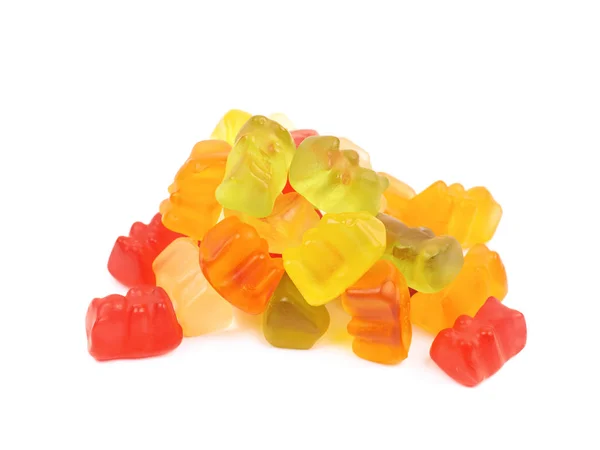 Pile of gummy bear candies isolated — Stock Photo, Image