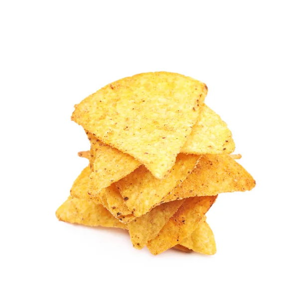 Haufen Tortilla-Chips isoliert — Stockfoto