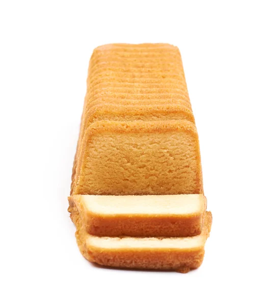 Ciasto wilgotne masło na białym tle — Zdjęcie stockowe